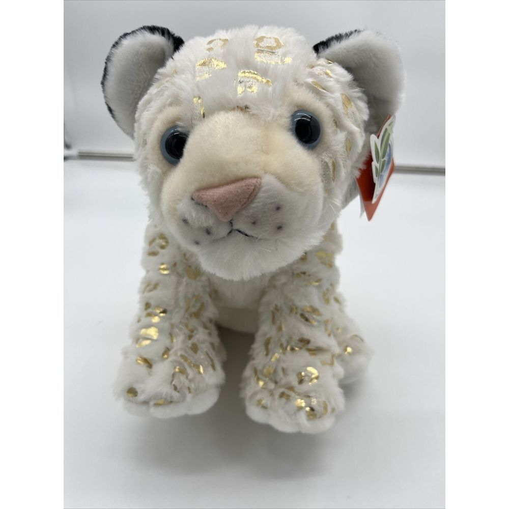 Wild Republic Foilkins‎ White Snow Leopard Gold Spots Plush Stuffed Animal 18"